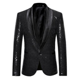 Gold Sequin Glitter Embellished Blazer Jacket Men