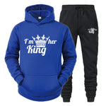 QUEEN KING Tracksuit Hoodies Printing Couples Sweatshirt