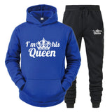 QUEEN KING Tracksuit Hoodies Printing Couples Sweatshirt