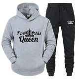 QUEEN KING Tracksuit Hoodies Printing Couples Sweatshirt