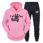 QUEEN KING Tracksuit Hoodies Printing Couples Sweatshirt