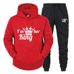 QUEEN KING Tracksuit Hoodies Printing Couples Sweatshirt