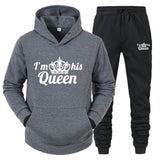 QUEEN KING Tracksuit Hoodies Printing Couples Sweatshirt