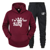 QUEEN KING Tracksuit Hoodies Printing Couples Sweatshirt