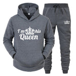 QUEEN KING Tracksuit Hoodies Printing Couples Sweatshirt