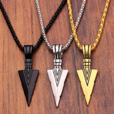 Men's Arrow Head Pendant Long Chain Necklaces