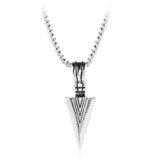 Men's Arrow Head Pendant Long Chain Necklaces