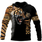 Tiger 3D Printed Men's Sweatshirt Hoodies Set