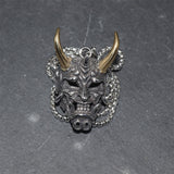 Men's Stainless Steel Fangs Demon Mask Pendant