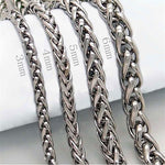 HNSP Stainless Steel Twist Chain Necklace for Men