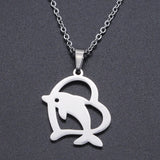 Rinhoo Stainless Steel Unisex Long Chain Small Lightning Pendant Necklace