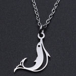 Rinhoo Stainless Steel Unisex Long Chain Small Lightning Pendant Necklace