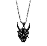 Vintage Ghost Skull Mask Pendant Stainless Steel Chain Necklace