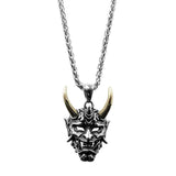 Vintage Ghost Skull Mask Pendant Stainless Steel Chain Necklace