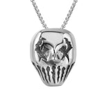 Vintage Ghost Skull Mask Pendant Stainless Steel Chain Necklace