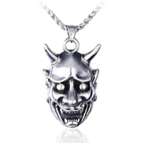 Vintage Ghost Skull Mask Pendant Stainless Steel Chain Necklace