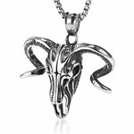 Vintage Ghost Skull Mask Pendant Stainless Steel Chain Necklace