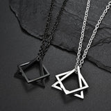 Geometry Interlocking Square Triangle Male Pendant Stainless Steel