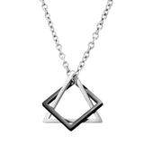 Geometry Interlocking Square Triangle Male Pendant Stainless Steel