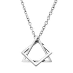 Geometry Interlocking Square Triangle Male Pendant Stainless Steel