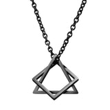 Geometry Interlocking Square Triangle Male Pendant Stainless Steel