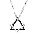 Geometry Interlocking Square Triangle Male Pendant Stainless Steel