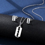 Stainless Steel Razor and Other Pendant Necklaces