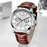 LIGE Leather Quartz Men's Watch