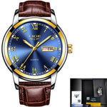 LIGE Leather Quartz Men's Watch