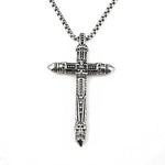 HNSP Goth Flame Cross Pendant Necklace Unisex