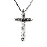 HNSP Goth Flame Cross Pendant Necklace Unisex