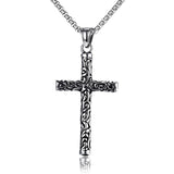 HNSP Goth Flame Cross Pendant Necklace Unisex