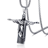 HNSP Goth Flame Cross Pendant Necklace Unisex