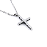 HNSP Goth Flame Cross Pendant Necklace Unisex