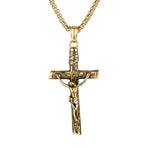 HNSP Goth Flame Cross Pendant Necklace Unisex