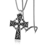 HNSP Goth Flame Cross Pendant Necklace Unisex