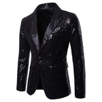 Gold Sequin Glitter Embellished Blazer Jacket Men