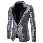 Gold Sequin Glitter Embellished Blazer Jacket Men