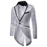 Gold Sequin Glitter Embellished Blazer Jacket Men