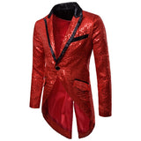 Gold Sequin Glitter Embellished Blazer Jacket Men